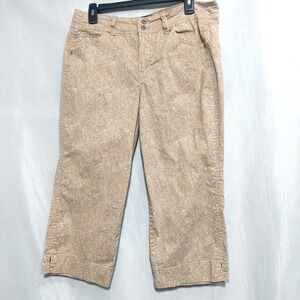 Bandolinoblu Women 12 Capril Pants Stretch Zip Button Closure Paisley Floral